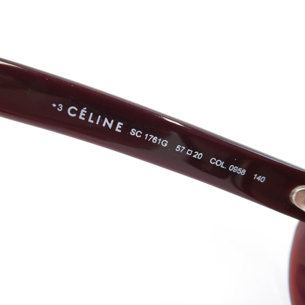 美品 セリーヌ サングラス SC1761G オーバル ブラウン 57□20 CELINE セリーヌ SC 1761G サングラス 眼鏡 ブラウン系 0958 57□20