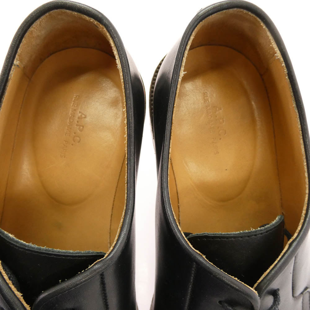 A.P.C. アーペーセー H53084 レザー プレーントゥ シューズ ブラック系 43【中古】