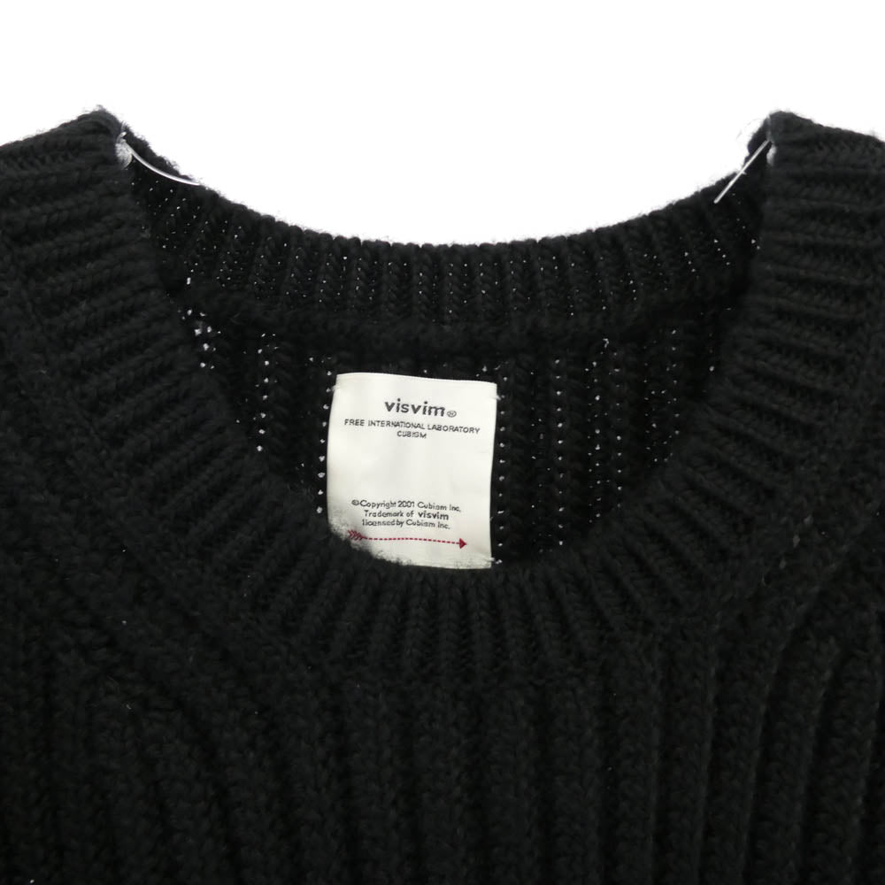 VISVIM ビズビム 20AW 120405012001 0120405012001 AMPLUS CREW L/S W/L ニット セーター ブラック系 2【中古】