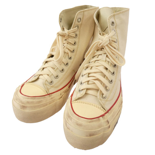 VISVIM ビズビム 120201001003 0120201001003 SKAGWAY HI PATTEN ダメージ加工 キャンバス ハイカット スニーカー ホワイト系 US10【極上美品】【中古】