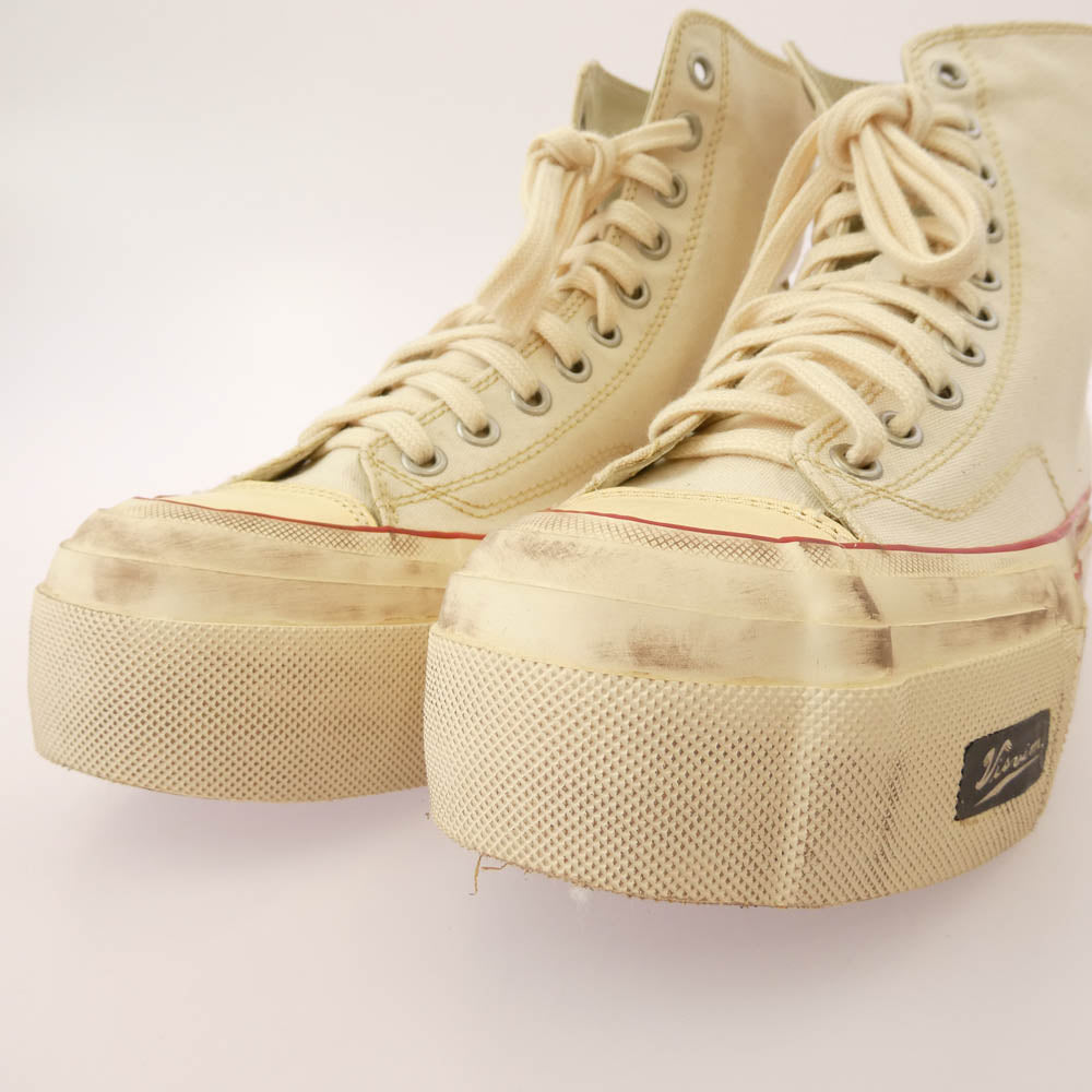 VISVIM ビズビム 120201001003 0120201001003 SKAGWAY HI PATTEN ダメージ加工 キャンバス ハイカット スニーカー ホワイト系 US10【極上美品】【中古】