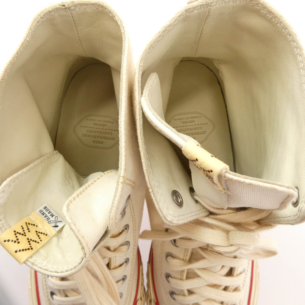VISVIM ビズビム 120201001003 0120201001003 SKAGWAY HI PATTEN ダメージ加工 キャンバス ハイカット スニーカー ホワイト系 US10【極上美品】【中古】