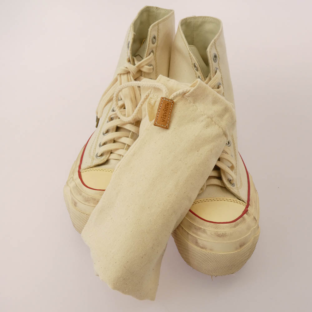 VISVIM ビズビム 120201001003 0120201001003 SKAGWAY HI PATTEN ダメージ加工 キャンバス ハイカット スニーカー ホワイト系 US10【極上美品】【中古】
