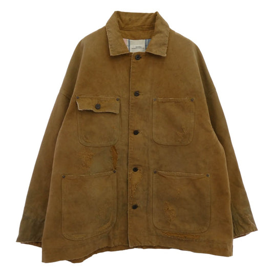 VISVIM ビズビム 22SS 122105013023 0122105013023 MACRAY COVERALL CRASH 泥染加工 ダメージ加工 カバーオール ライトブラウン系 2【中古】