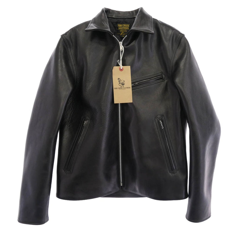 FINE CREEK LEATHERS ファインクリークレザー FCJK017 Eric Single Riders Jacket ホースハイド エリック フルベジタブルタンニン シングル ライダース ジャケット ブラック系 40【新古品】【未使用】【中古】