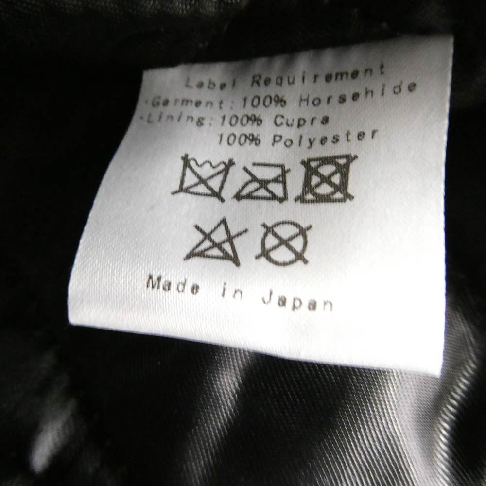 FINE CREEK LEATHERS ファインクリークレザー FCJK017 Eric Single Riders Jacket ホースハイド エリック フルベジタブルタンニン シングル ライダース ジャケット ブラック系 40【新古品】【未使用】【中古】