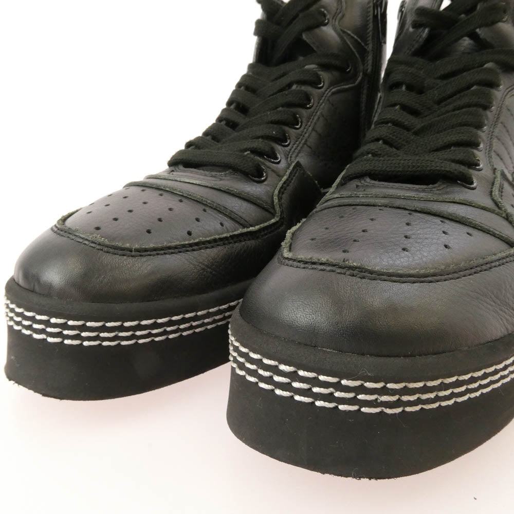 Y's Yohji Yamamoto ワイズ ヨウジヤマモト 22SS YG-E40-732-1 サイドジップ ハイカット スニーカー ブラック系 1【中古】