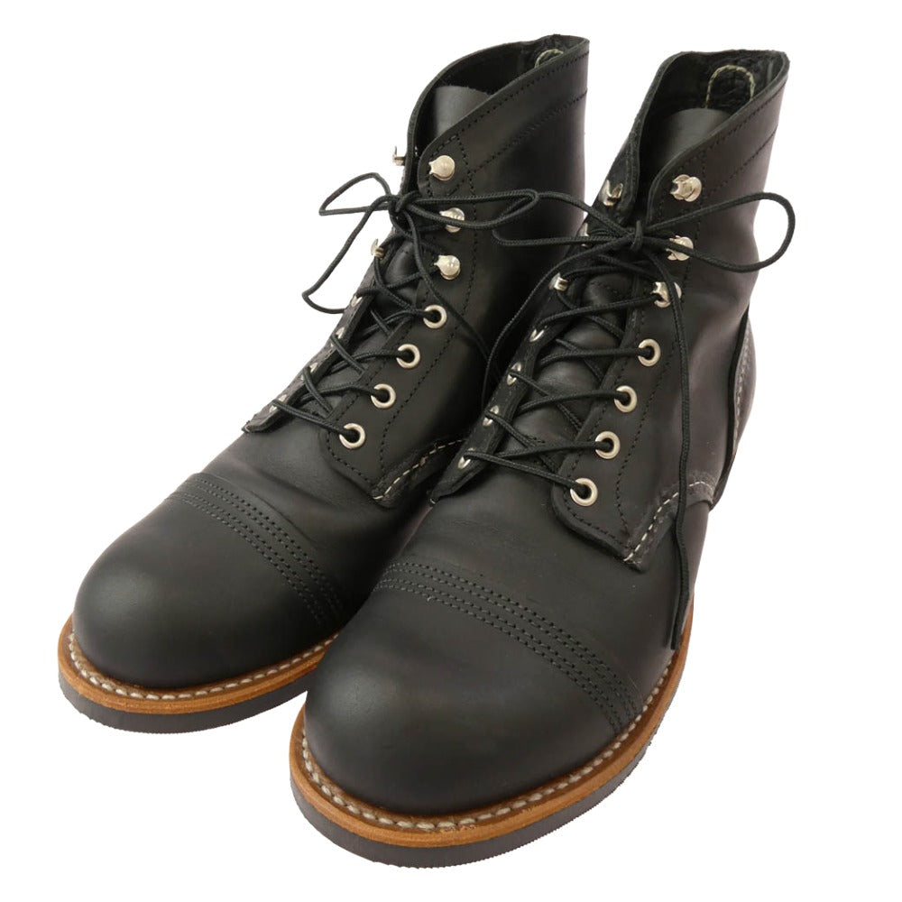 RED WING レッドウィング 8084 USA製 Iron Ranger アイアンレンジャー ワーク ブーツ ブラック系 27cm【中古】
