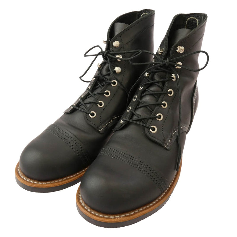RED WING レッドウィング 8084 USA製 Iron Ranger アイアンレンジャー ワーク ブーツ ブラック系 27cm【中古】