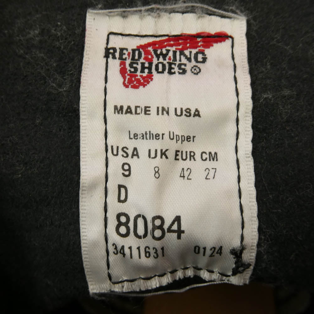 RED WING レッドウィング 8084 USA製 Iron Ranger アイアンレンジャー ワーク ブーツ ブラック系 27cm【中古】