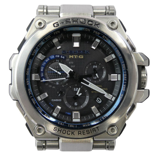 CASIO G-SHOCK カシオ ジーショック MTG-G1000D-1A2JF G-SHOCK ジーショック GPS ハイブリッド 電波 ソーラー 腕時計 シルバー系 ブルー系【中古】