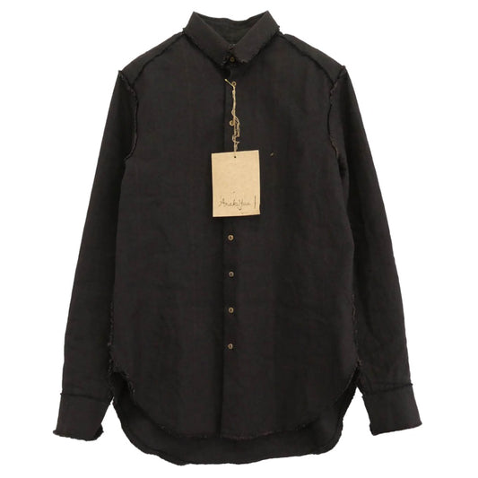 アラキユウ S06 NTKOWL RAW CUT POINTED COLLAR NARROW SHIRT IN SPECIAL FABRIC ローカット ポインテッドカラー ナロー 長袖 シャツ イン スペシャルファブリック ダークブラウン系 1【中古】