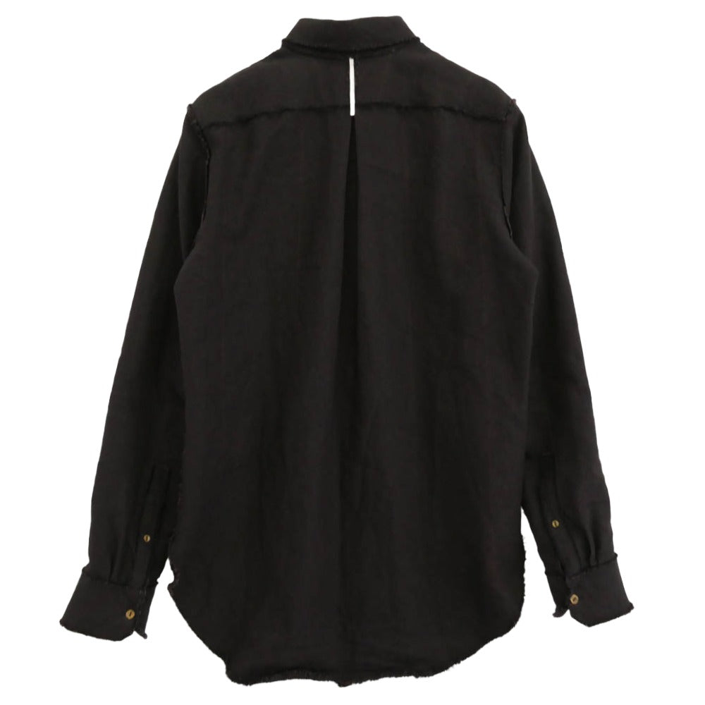 アラキユウ S06 NTKOWL RAW CUT POINTED COLLAR NARROW SHIRT IN SPECIAL FABRIC ローカット ポインテッドカラー ナロー 長袖 シャツ イン スペシャルファブリック ダークブラウン系 1【中古】