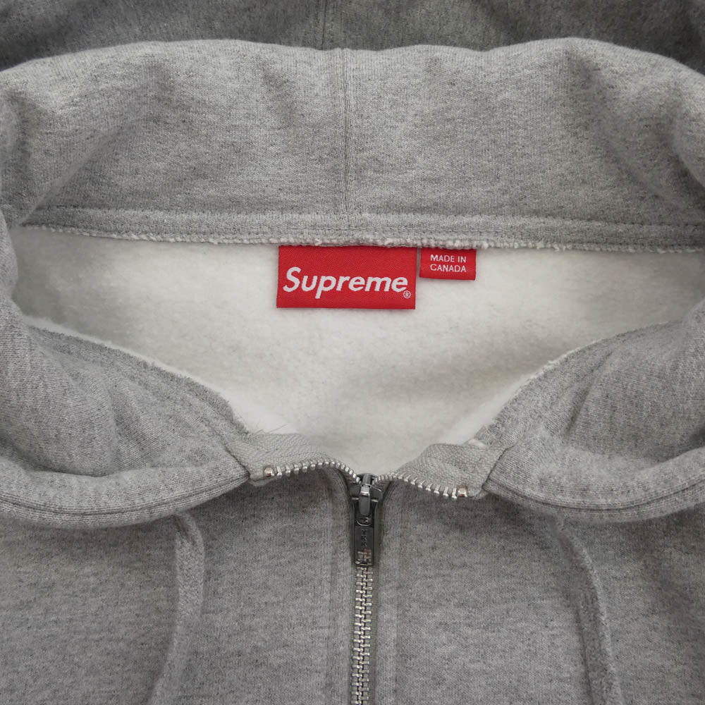 Supreme シュプリーム 16AW Old English Hood Logo Zip Up Sweat オールド イングリッシュ フード ロゴ ジップアップ スウェットパーカー グレー系 M【中古】
