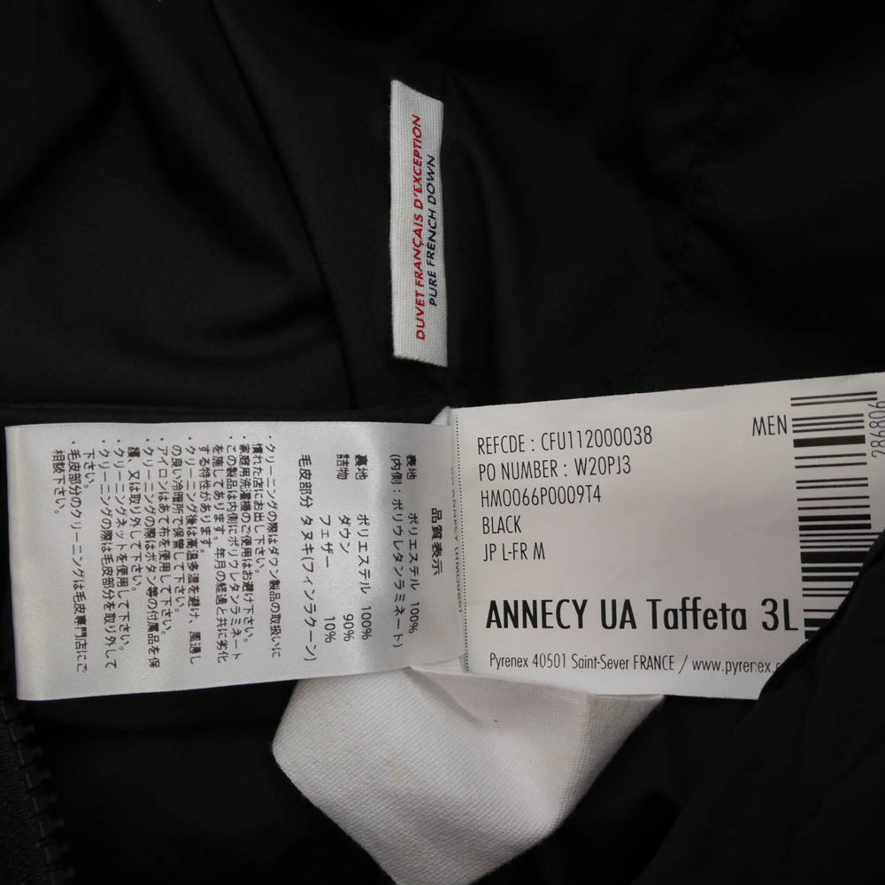 Pyrenex ピレネックス HMO066 × UNITED ARROWS ユナイテッドアローズ ANNECY UA TAFFETA アヌシー ダウン ジャケット ブラック系 L【美品】【中古】