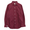 フィナモレ ワイドカラー 長袖 シャツ コットンストレッチ エンジ系 ワインレッド系 M【中古】