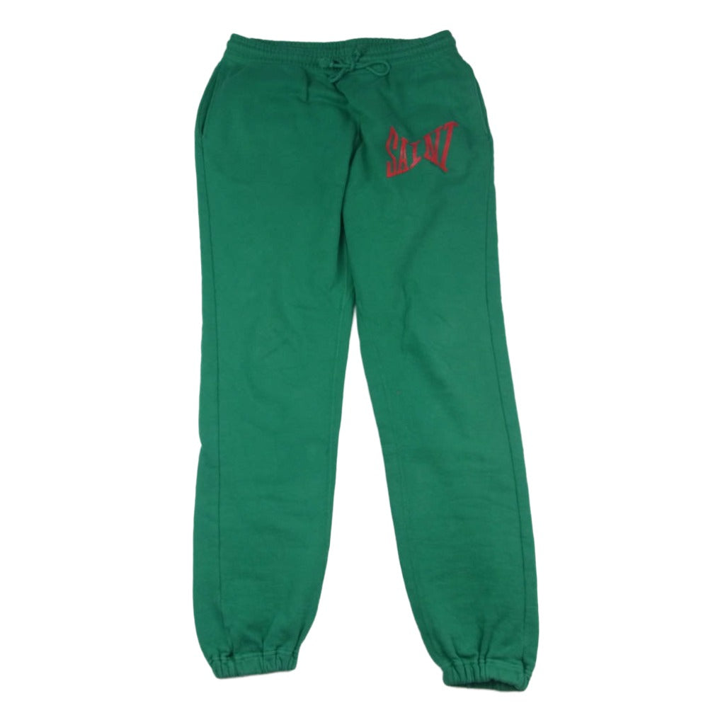 SAINT MICHAEL セントマイケル 22SS SM-S22-0000-054 Sweat Pants Logo Green ロゴプリント スウェットパンツ グリーン系 M【中古】