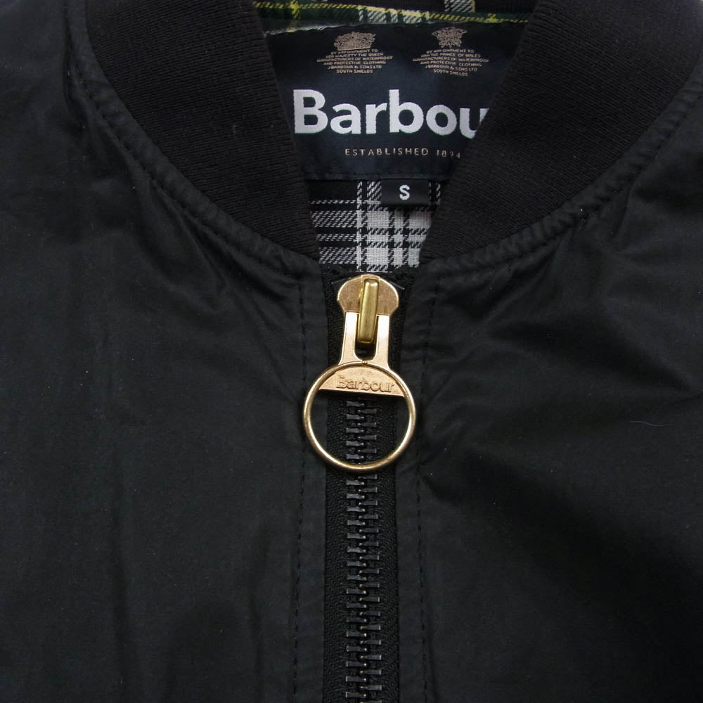 Barbour バブアー 23AW 232MWX2252 FLYER FIELD JACKET オイルド フライトジャケット MA-1 ブルゾン ブラック系 S【中古】