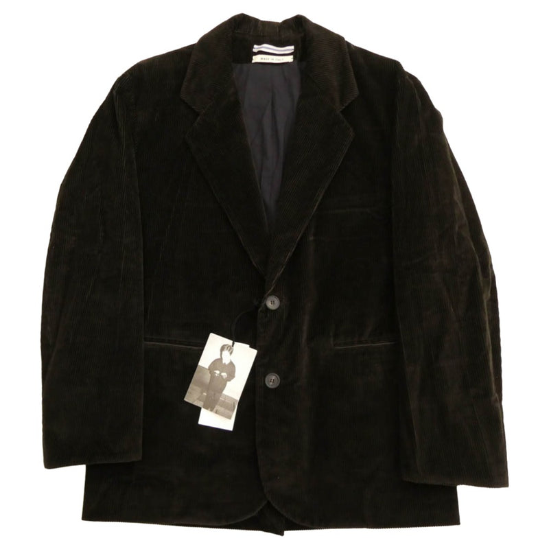 クリスタセヤ 05EN-CR-BR イタリア製 OVERSIZED BLAZER オーバーサイズ ブレザー コーデュロイ 2B テーラードジャケット ブラック系 S【極上美品】【中古】