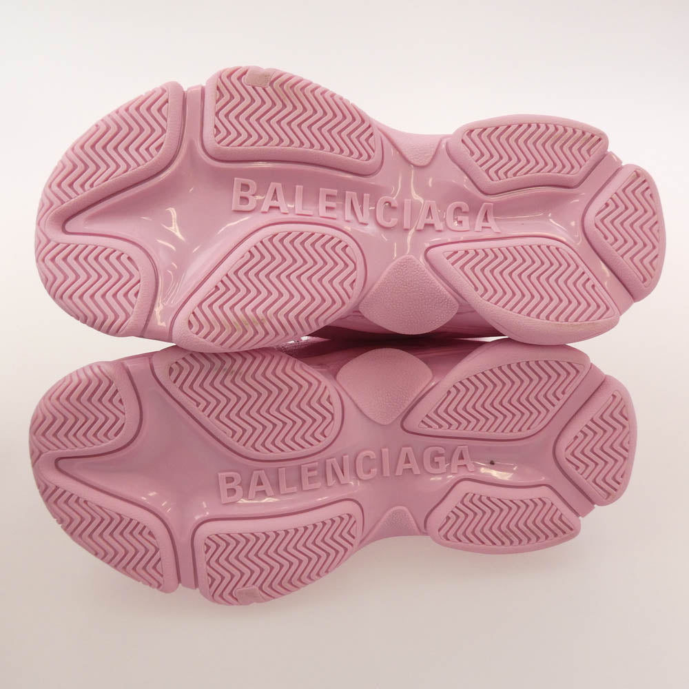 BALENCIAGA バレンシアガ 【フェイクバスターズ鑑定済み】TRIPLE S TRAINERS FUR トリプルS トリプルエス フェイクファー スニーカー ピンク系 24cm【極上美品】【中古】