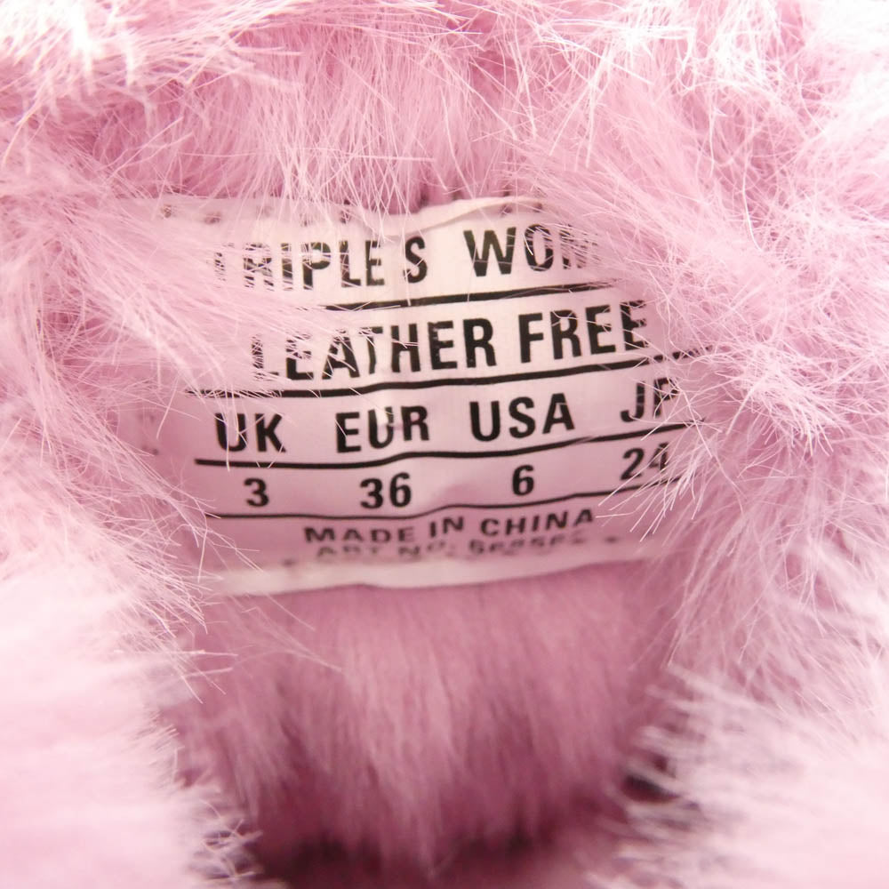 BALENCIAGA バレンシアガ 【フェイクバスターズ鑑定済み】TRIPLE S TRAINERS FUR トリプルS トリプルエス フェイクファー スニーカー ピンク系 24cm【極上美品】【中古】