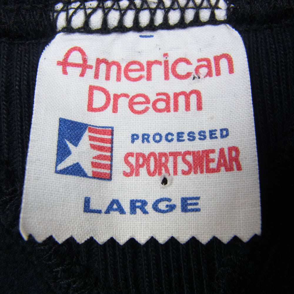 アメリカンドリーム 両V クルーネック　セットイン スウェット ダークネイビー系 L【中古】