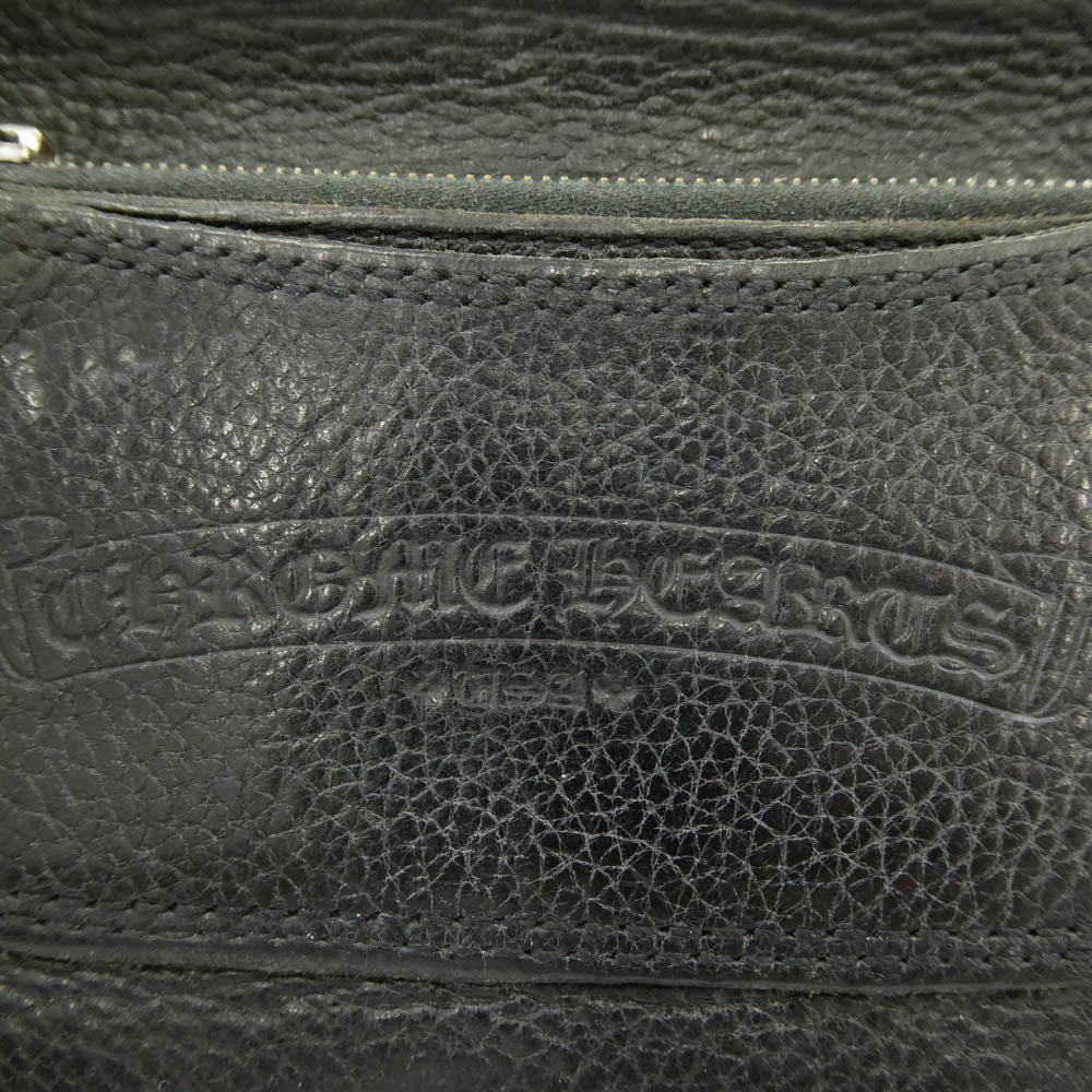 CHROME HEARTS クロムハーツ（原本無） 1ZIP HEART 1ジップ ハートボタン レザーウォレット コンパクトウォレット 財布 ブラック系【中古】