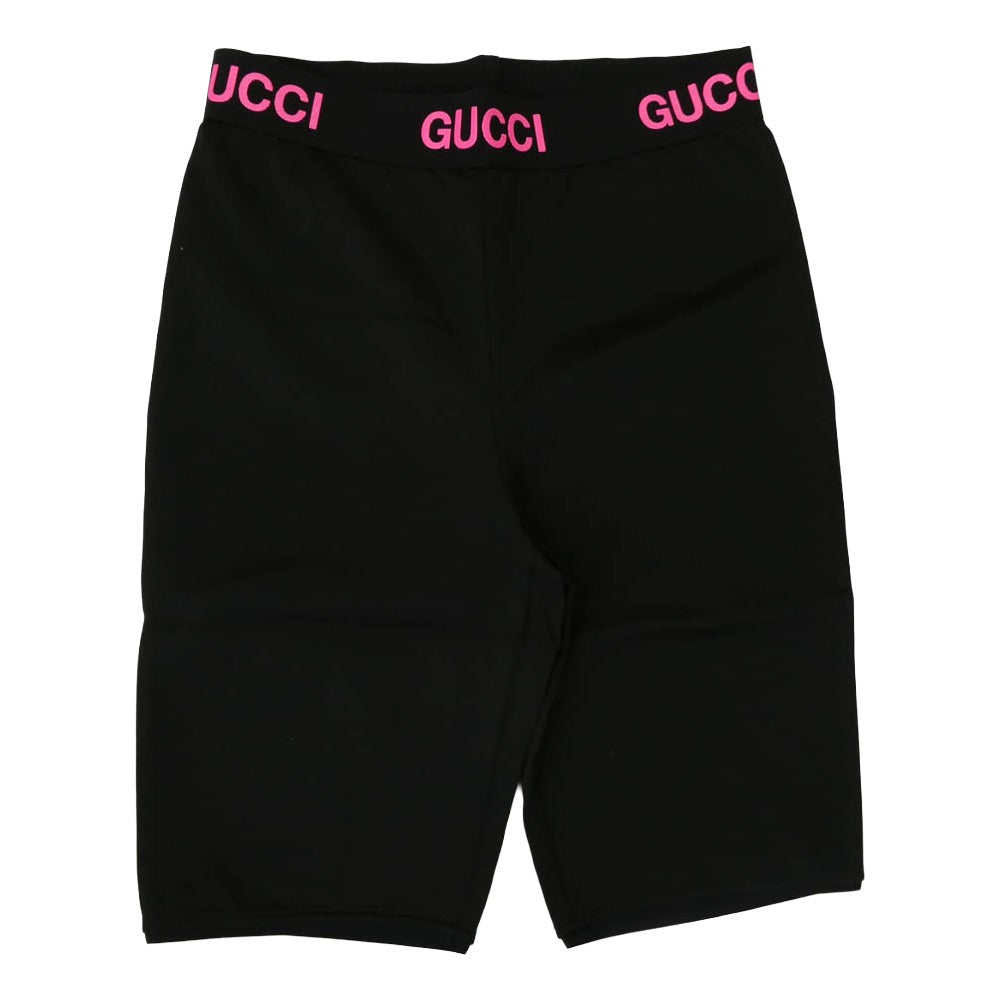 GUCCI グッチ 688421 XJDS5 イタリア製 リブロゴ テクニカルジャージー バイカー ショートパンツ ショーツ レギンス ブラック系 XS【新古品】【未使用】【中古】