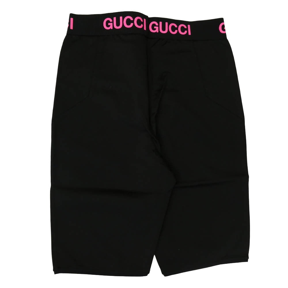 GUCCI グッチ 688421 XJDS5 イタリア製 リブロゴ テクニカルジャージー バイカー ショートパンツ ショーツ レギンス ブラック系 XS【新古品】【未使用】【中古】