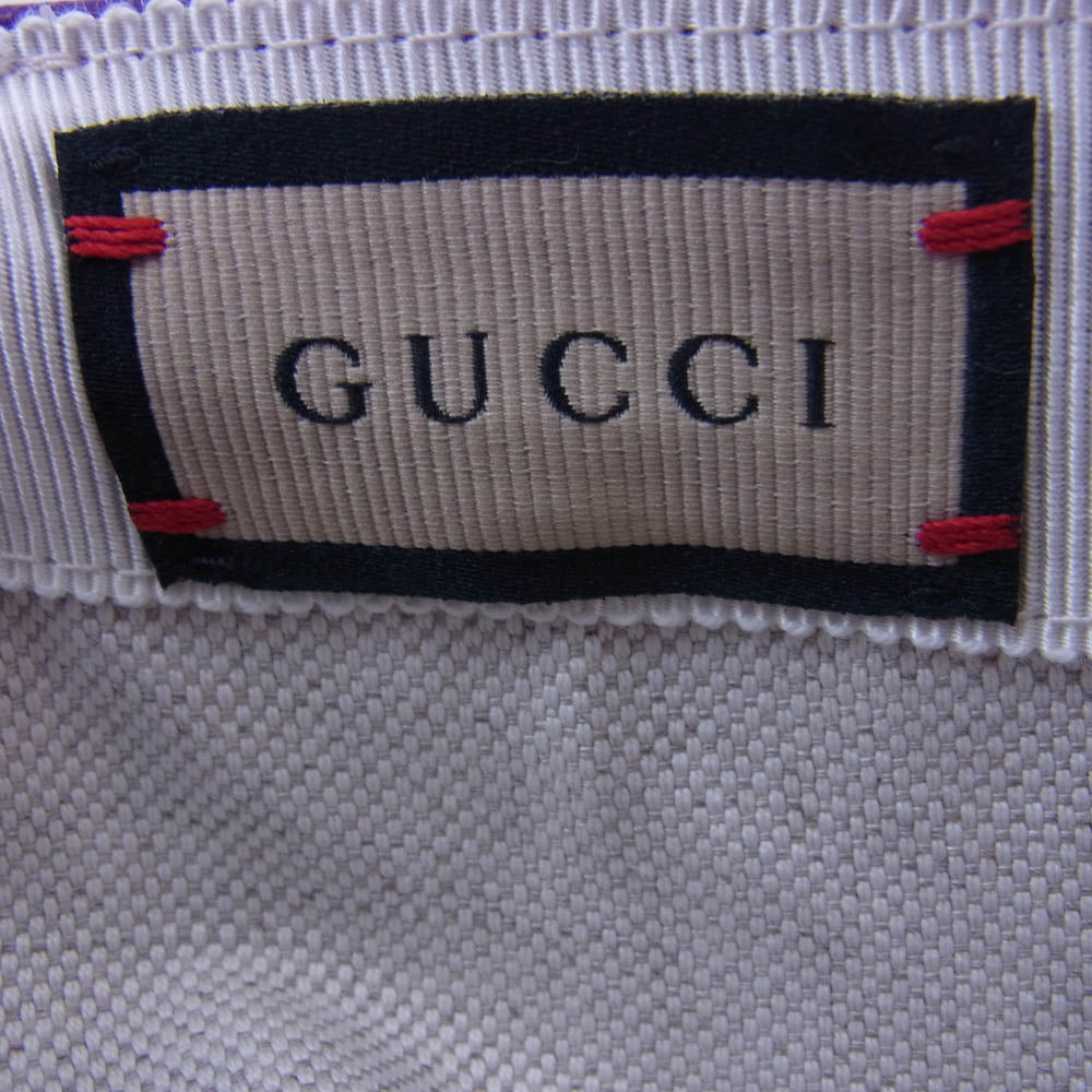 GUCCI グッチ 7289643 3HARA イタリア製 バイカラー 6パネル レザー ベースボール キャップ 帽子 パープル系 M/57cm【極上美品】【中古】