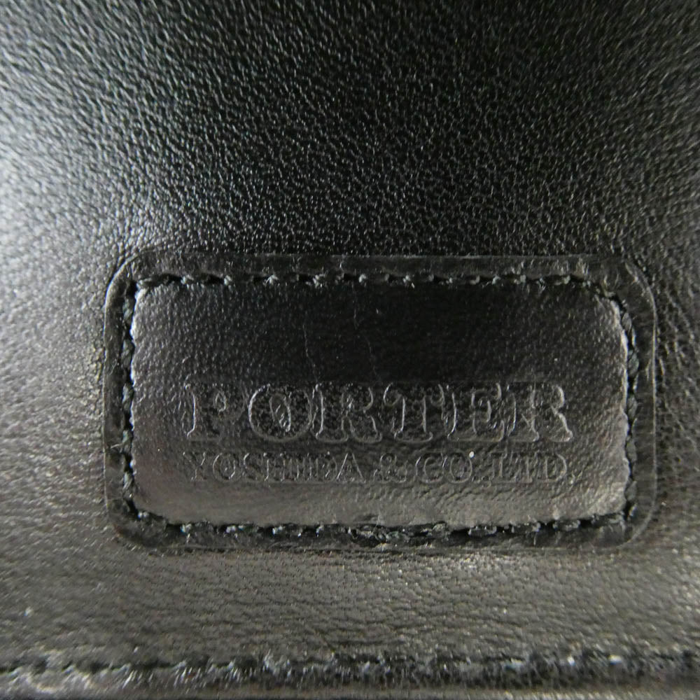 PORTER ポーター ZOOM WALLET ラウンドジップ 2つ折り財布 ウォレット ブラック系【中古】