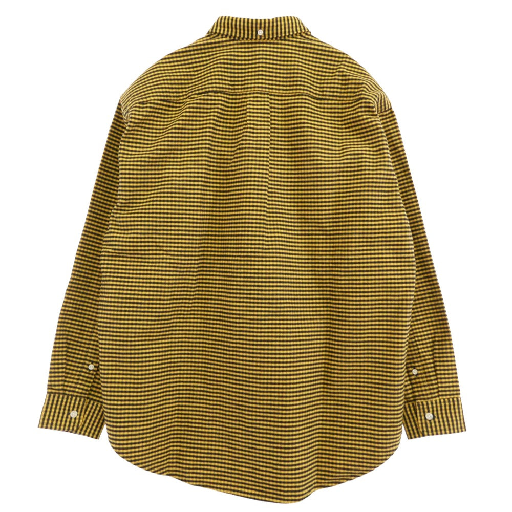 Supreme シュプリーム 24AW Loose Fit Flannel Oxford Shirt ルーズフィット フランネル オックスフォード シャツ 長袖シャツ イエロー系 ブラック系 M【美品】【中古】