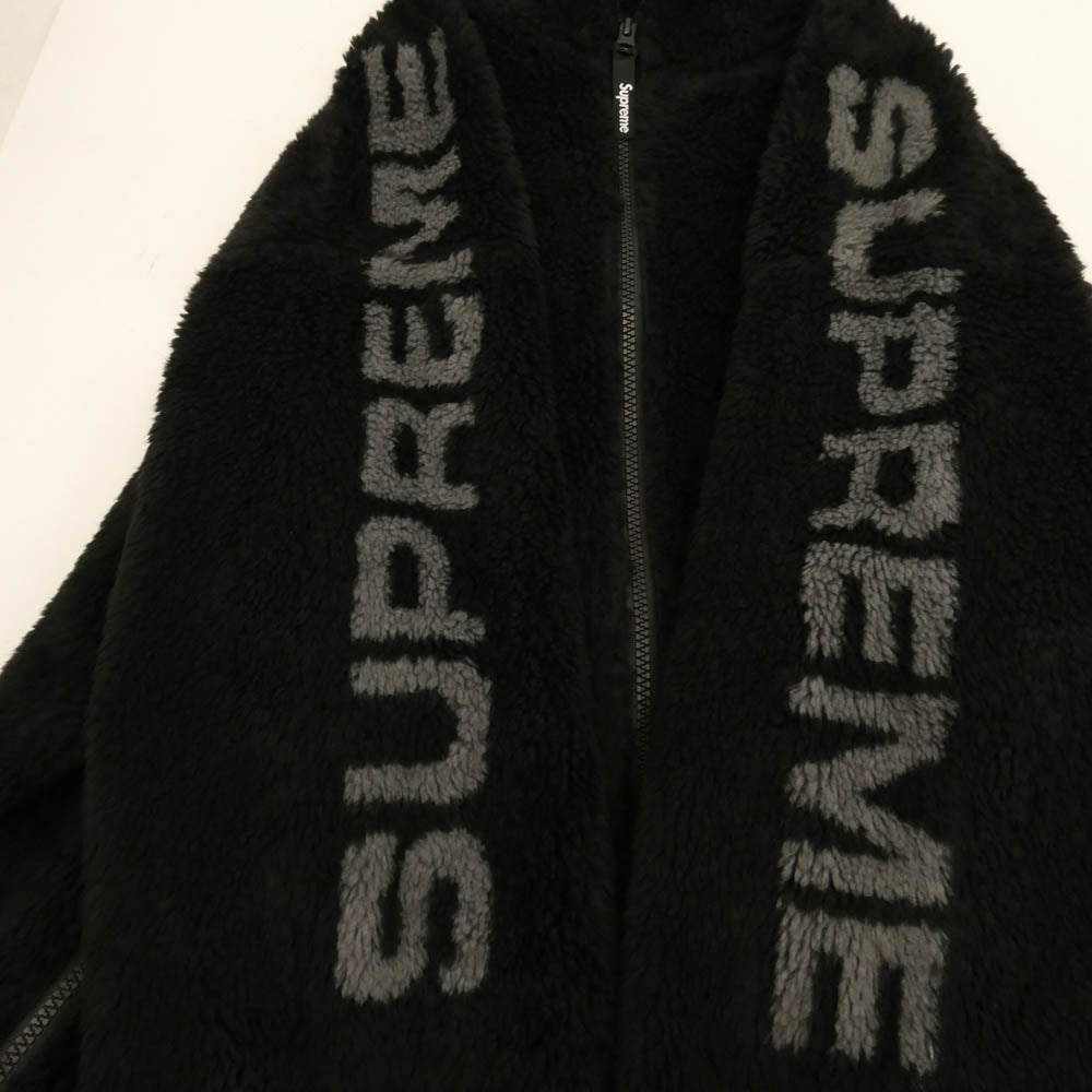 Supreme シュプリーム 25SS Shoulder Logo Fleece Jacket ショルダー ロゴ フリース ジャケット ブラック系 L【極上美品】【中古】