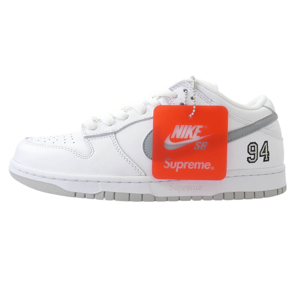 Supreme シュプリーム 25AW HQ8487-100 × Nike SB Dunk Low WhiteMetallic Silver ナイキ SB ダンク ロー スニーカー ホワイト系 27cm【新古品】【未使用】【中古】