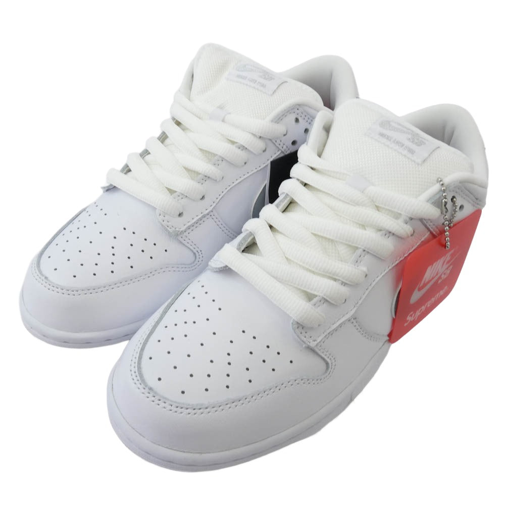 Supreme シュプリーム 25AW HQ8487-100 × Nike SB Dunk Low WhiteMetallic Silver ナイキ SB ダンク ロー スニーカー ホワイト系 27cm【新古品】【未使用】【中古】