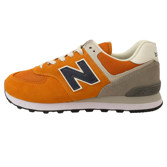 NEW BALANCE ニューバランス ML574HJ2 スエード メッシュ ローカット スニーカー オレンジ系 27cm【極上美品】【中古】