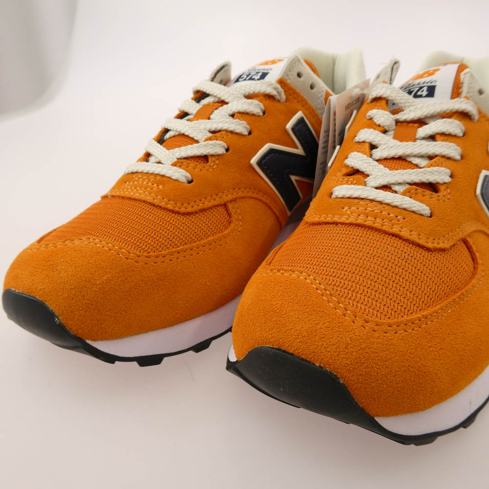 NEW BALANCE ニューバランス ML574HJ2 スエード メッシュ ローカット スニーカー オレンジ系 27cm【極上美品】【中古】