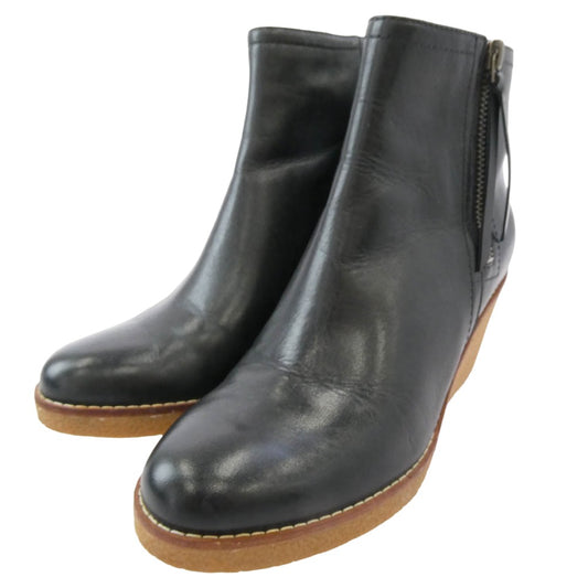 COLE HAAN コールハーン ウェッジソール ショート ブーツ ブラック系 6.5B【中古】