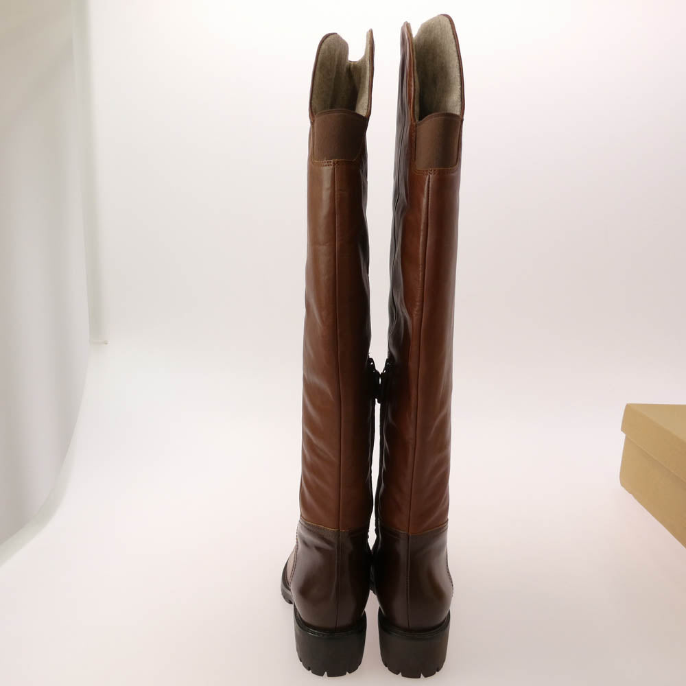 COLE HAAN コールハーン water proof レザー ロング ブーツ ダークブラウン系 7B【中古】