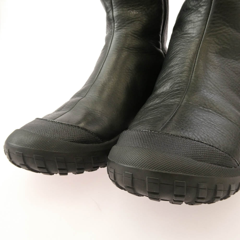 COLE HAAN コールハーン ファー レザー ロング ブーツ ブラック系 7B【中古】