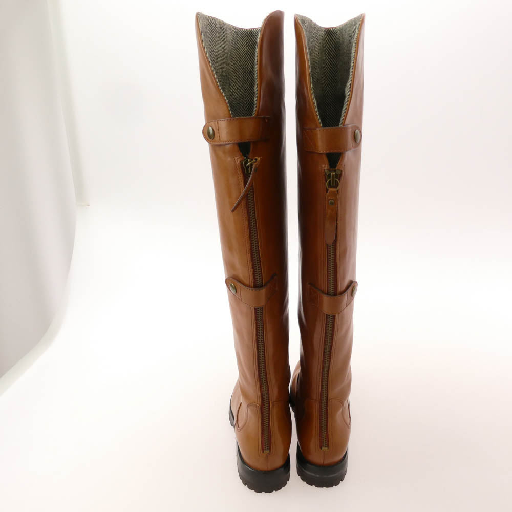 COLE HAAN コールハーン バックジップ レザー ロング ブーツ ブラウン系 7B【中古】