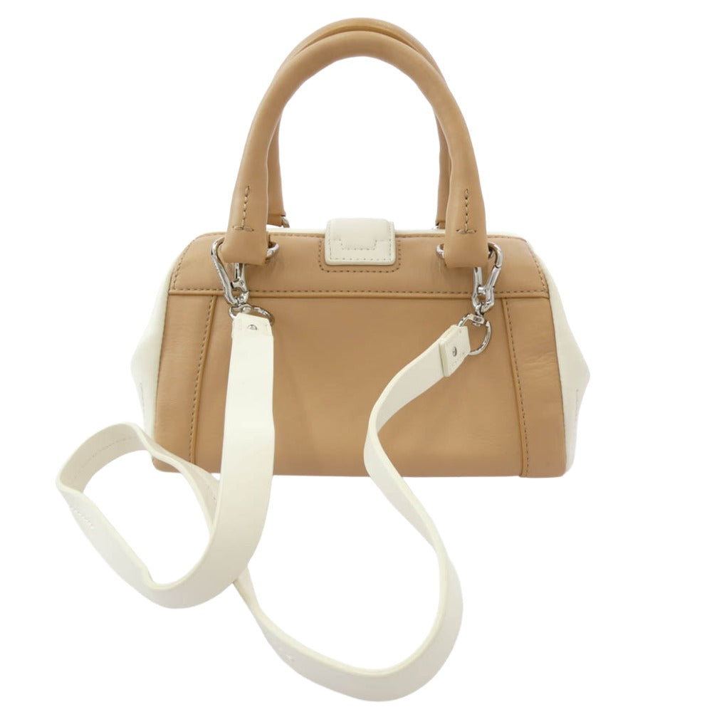 COLE HAAN コールハーン two tone bag 2トーン 2WAY レザー ショルダー バッグ ベージュ系 オフホワイト系【中古】