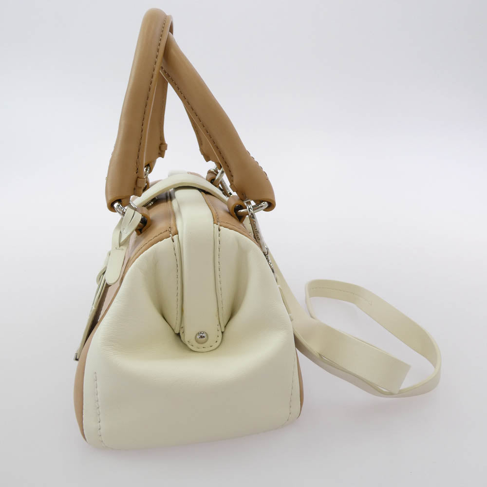 COLE HAAN コールハーン two tone bag 2トーン 2WAY レザー ショルダー バッグ ベージュ系 オフホワイト系【中古】