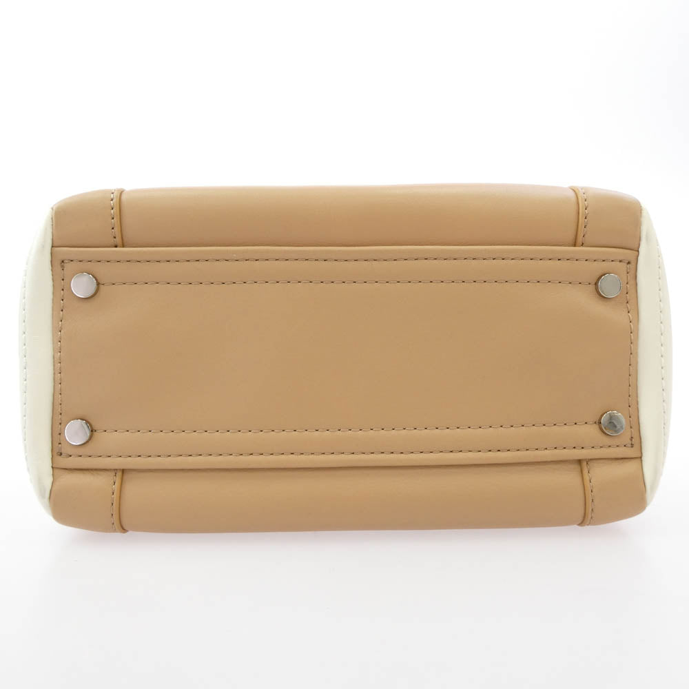 COLE HAAN コールハーン two tone bag 2トーン 2WAY レザー ショルダー バッグ ベージュ系 オフホワイト系【中古】
