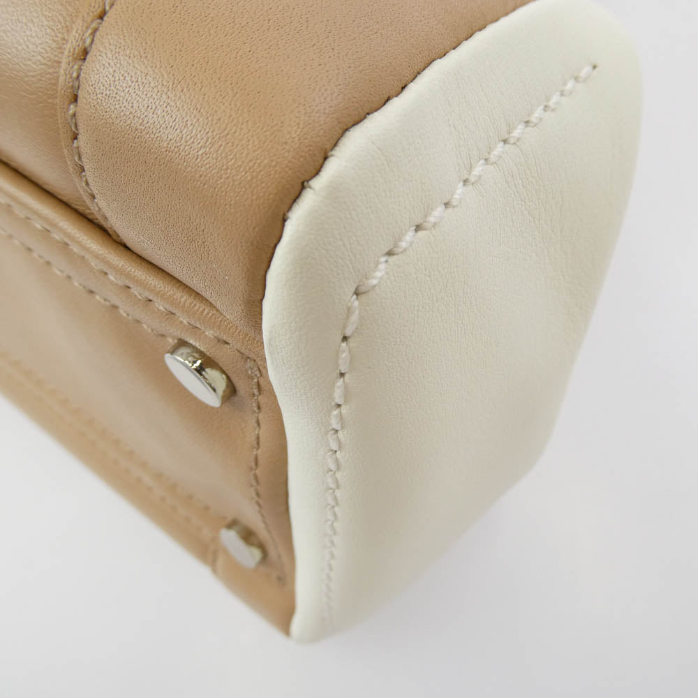 COLE HAAN コールハーン two tone bag 2トーン 2WAY レザー ショルダー バッグ ベージュ系 オフホワイト系【中古】