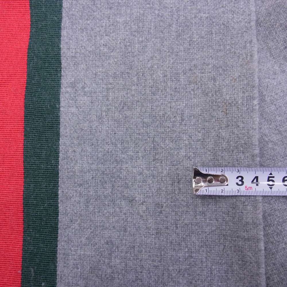 GUCCI グッチ 475513 カシミヤシルク混 ビー ハチ刺繍 マフラー ストール グレー系 37×180cm【中古】