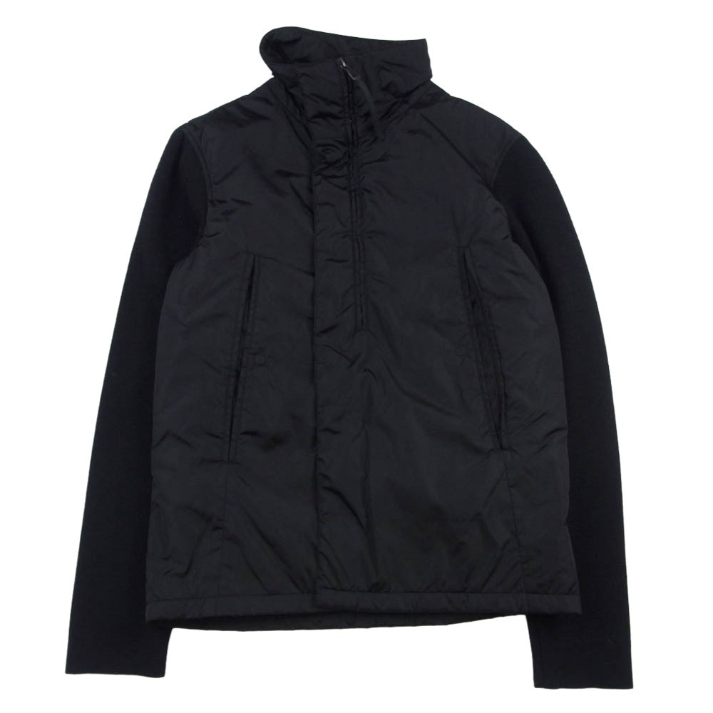 PRADA プラダ スナップボタン ナイロン ニット ジャケット ブラック系 S【中古】