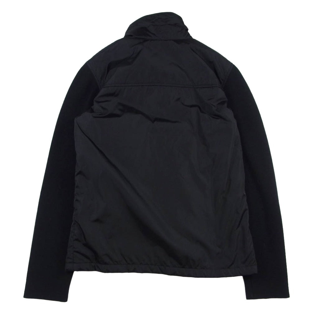 PRADA プラダ スナップボタン ナイロン ニット ジャケット ブラック系 S【中古】