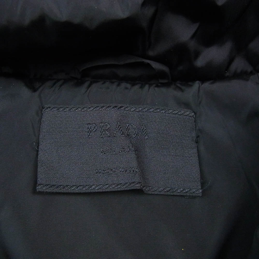 PRADA プラダ スナップボタン ナイロン ニット ジャケット ブラック系 S【中古】