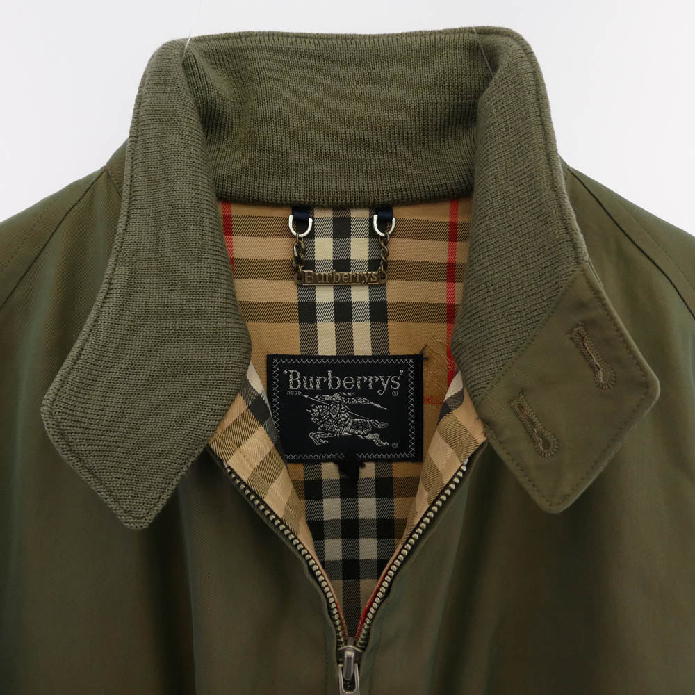 BURBERRY バーバリー WG002-902-79 Burberrys バーバリーズ ロゴ刺繍 裏地ノバチェック ブルゾン スウィングトップ ジャケット グリーン系 L【中古】
